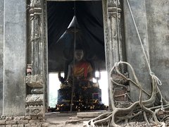 A Buddha in an old temple in Sangklaburi